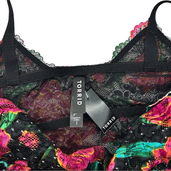 Torrid Women’s Floral Plus Size Black Lace Bralette Size 1X 2X 3X - Picture 10 of 12